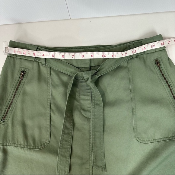 LOFT Outlet Size 8 Skirt Size Zips Tie Green Olive - Picture 5 of 8